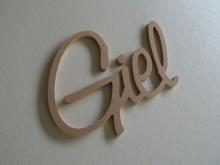 Houten naam met letter G