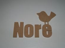 Houten naam met letter N