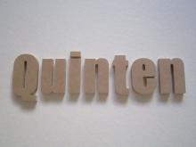 Houten naam met letter Q